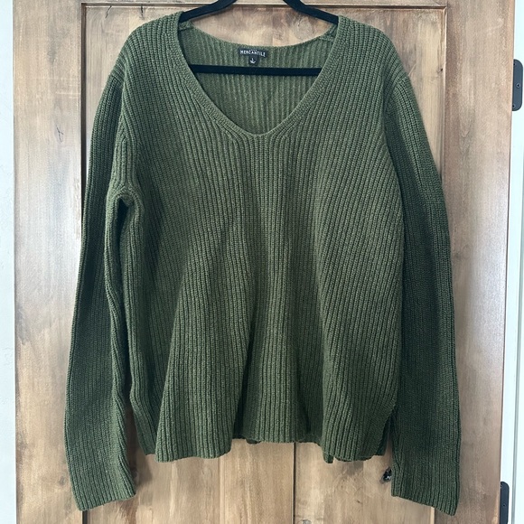 Sweaters - J Crew Mercantile Green V-Neck Sweater